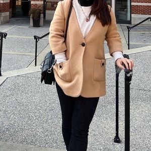 Daisy Women Felt Coat in Cream Size 5
